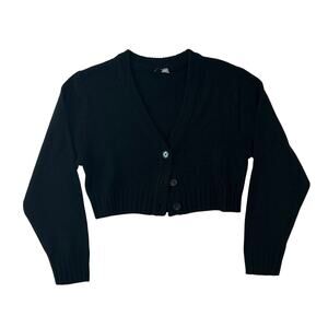 Divided women's Black Cropped Botton Up Cardigan Size Small